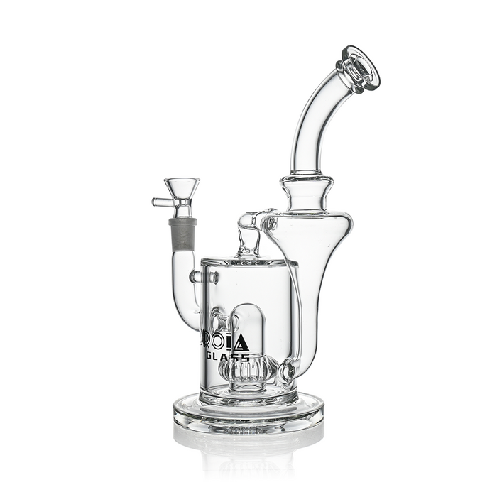 10" Hourglass Recycler Scientific Bong with Crown Perc | Croia Glass