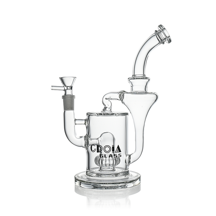 10" Hourglass Recycler Scientific Bong with Crown Perc | Croia Glass