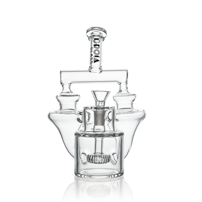 8" Twin Vortex Recycler Scientific Glass Water Pipe | Croia Glass