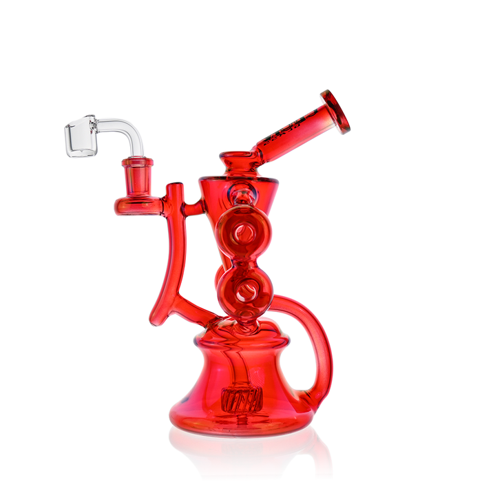 10" Symmetrical Quad-Donut Klein Recycler Dab Rig | Croia Glass