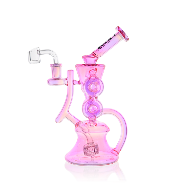 10" Symmetrical Quad-Donut Klein Recycler Dab Rig | Croia Glass