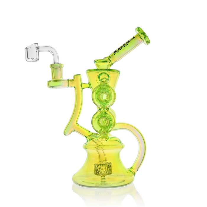 10" Symmetrical Quad-Donut Klein Recycler Dab Rig | Croia Glass