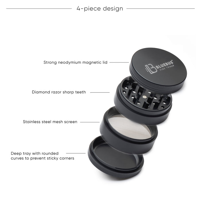 GC 4-Piece Ceramic Herb Grinder – 2.5-Inch Yellow | BlueBus Fine Tools
