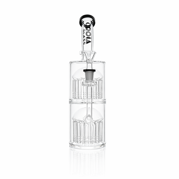 11" Double Tree Perc Scientific Glass Bong | Croia Glass