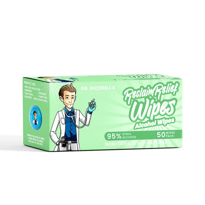 Dr. Buzzkill's Reclaim Relief Wipes - All Natural Ethanol Alcohol 50 Count