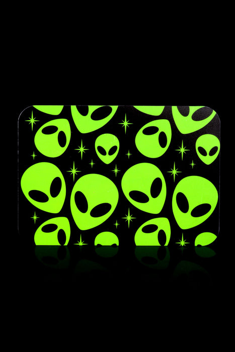 Small Art Metal Rolling Tray with Magnetic Lid – 7″ × 5″ – Select Design