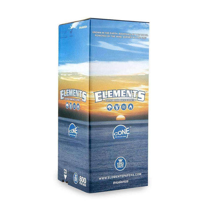 Elements Rice Paper Cones - King Size - 800pc - White