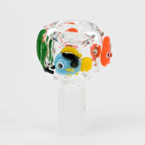Ink Blue Koi 18" Full Color Beaker Bong x Empire Glassworks Fishbowl Bowl