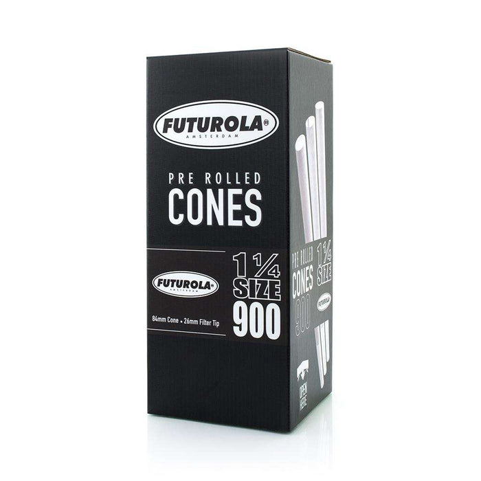 Futurola Paper Cones – 1 ¼ Size - 900pc - Branded Tip - White