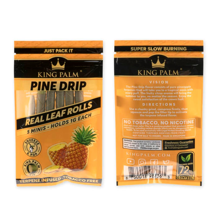 King Palm 5pk Mini Flavored Leaf Tubes – 15ct Display