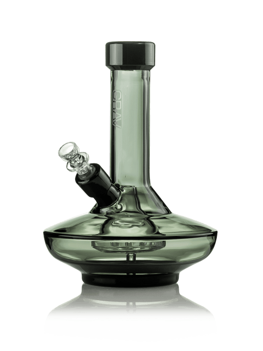 GRAV® Small Wide Base Water Pipe in Smoke with Black Accents