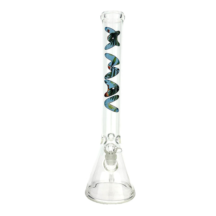 18" MAV Hawaii Floral Logo Beaker Bong