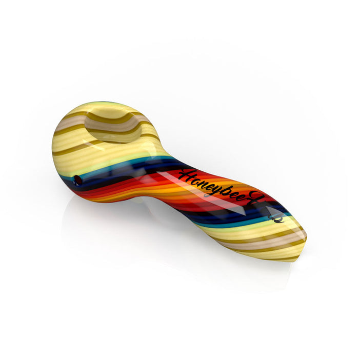 Vibrant  Linework Twist Spoon Pipe