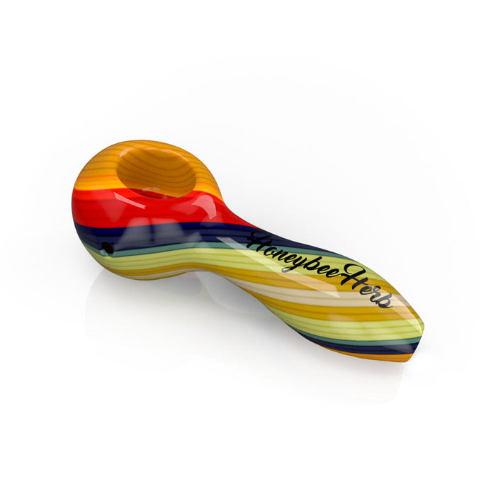 Vibrant  Linework Twist Spoon Pipe