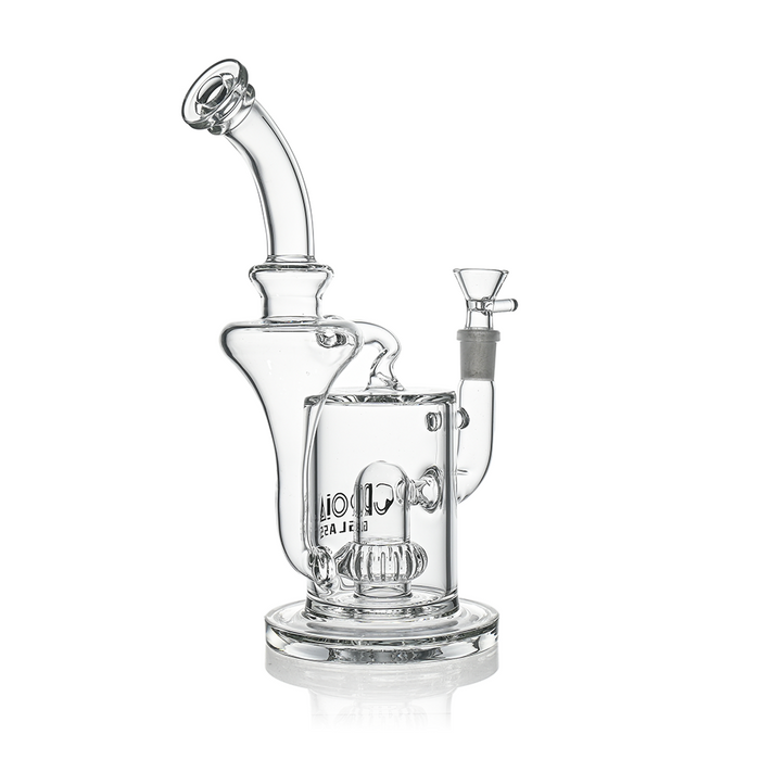 10" Hourglass Recycler Scientific Bong with Crown Perc | Croia Glass