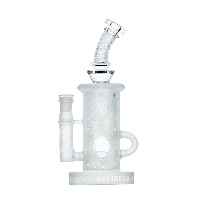 Calibear Sandblasted Klein Recycler Dab Rig with Seed of Life Perc – 8” Glass Rig