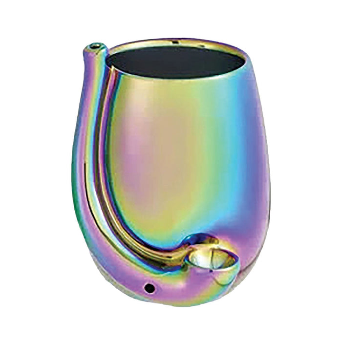 IRIDESCENT STEMLESS WINE GLASS PIPE MUG