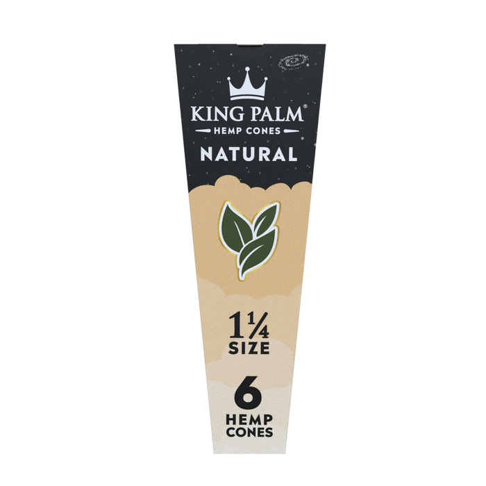 King Palm 1 ¼ Size Hemp Cones 30ct Display – Natural