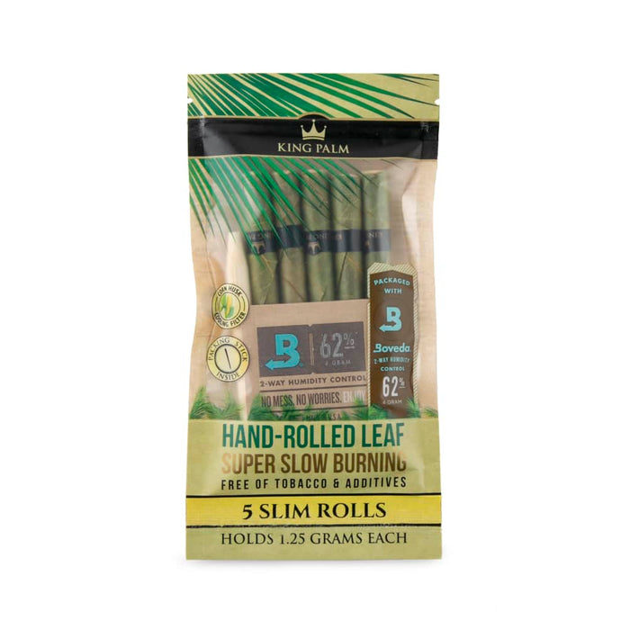 King Palm Slim Size Natural Pre-Rolled 5pk Leaf Tubes - 15ct