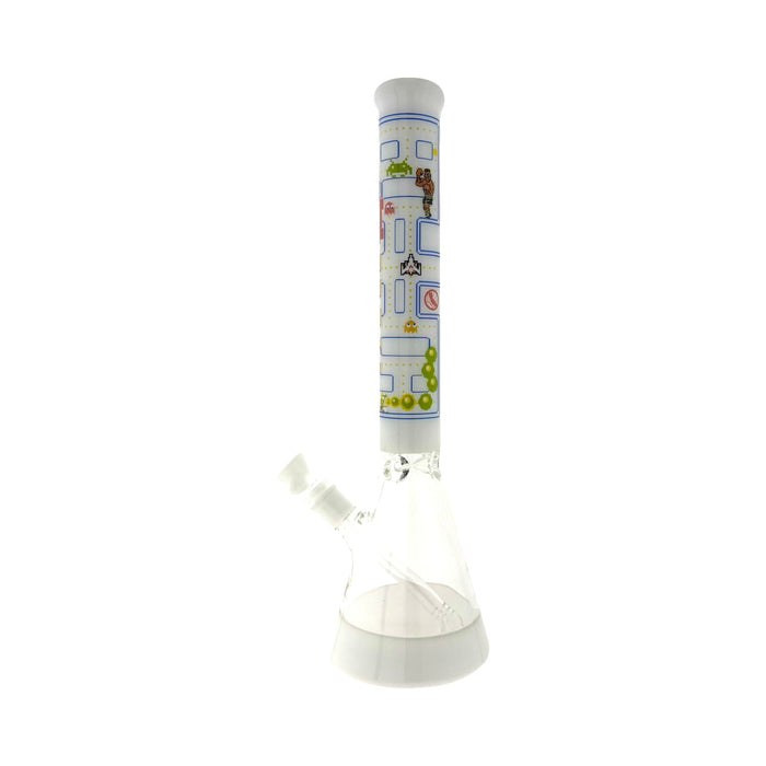 Game Time 18" Beaker Bong Full Color White