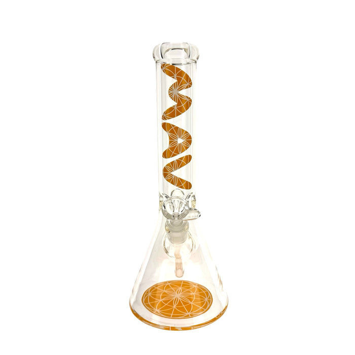 MANDALA yellow 13" Beaker Base Bong