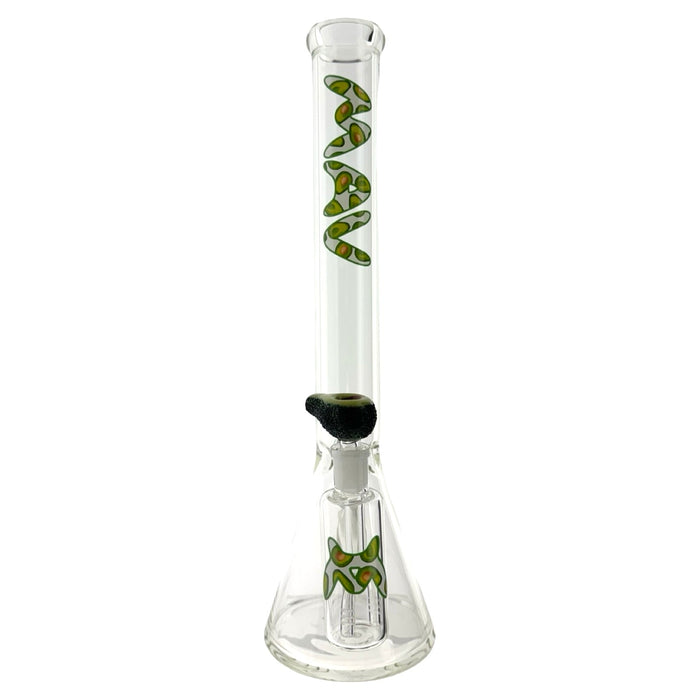 18" x 5mm Happy Avocado Beaker Bong + Ash Catcher Combo x Empire Glassworks Avocado bowl