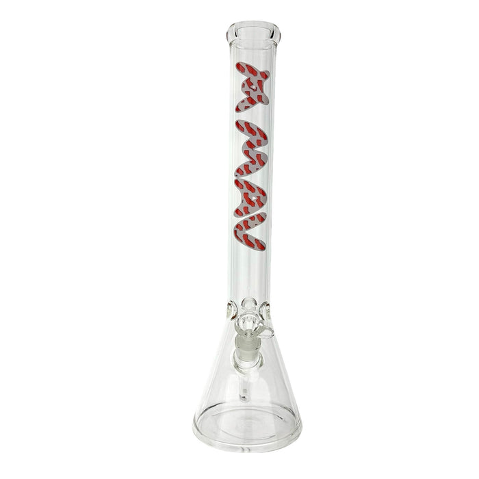 18" MAV Golden Red Cali Logo Beaker Bong