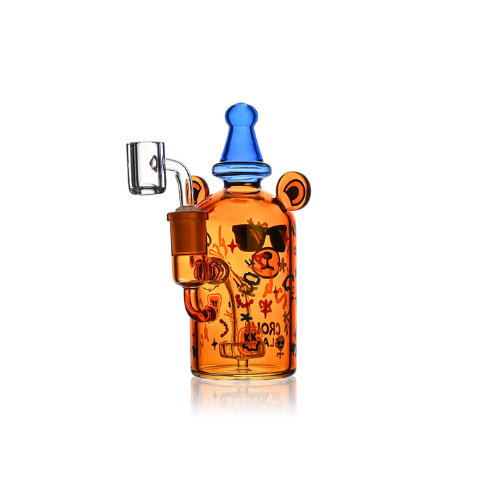 Cool Teddy Bear Dab Rig with Showerhead Perc | Croia Glass
