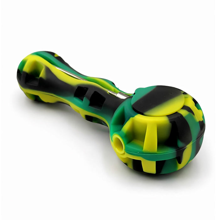 SILICONE SPOON PIPE WITH GLASS BOWL