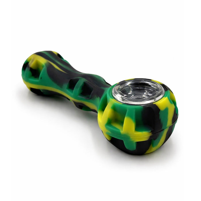 SILICONE SPOON PIPE WITH GLASS BOWL