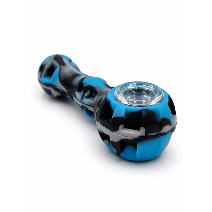 SILICONE SPOON PIPE WITH GLASS BOWL