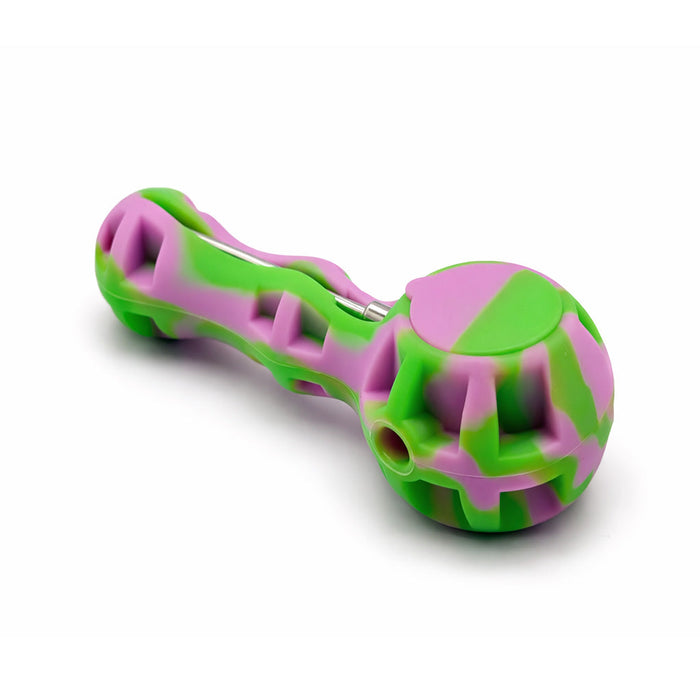 SILICONE SPOON PIPE WITH GLASS BOWL