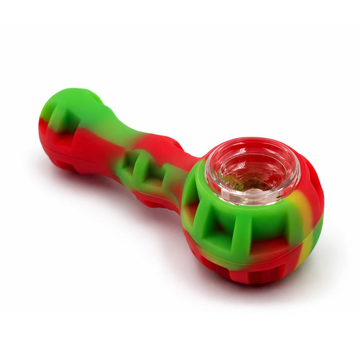 SILICONE SPOON PIPE WITH GLASS BOWL