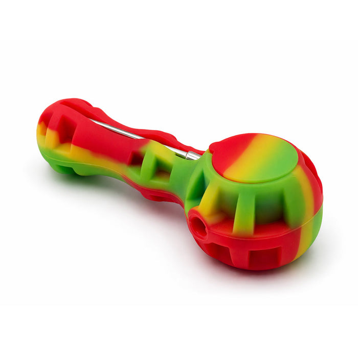 SILICONE SPOON PIPE WITH GLASS BOWL