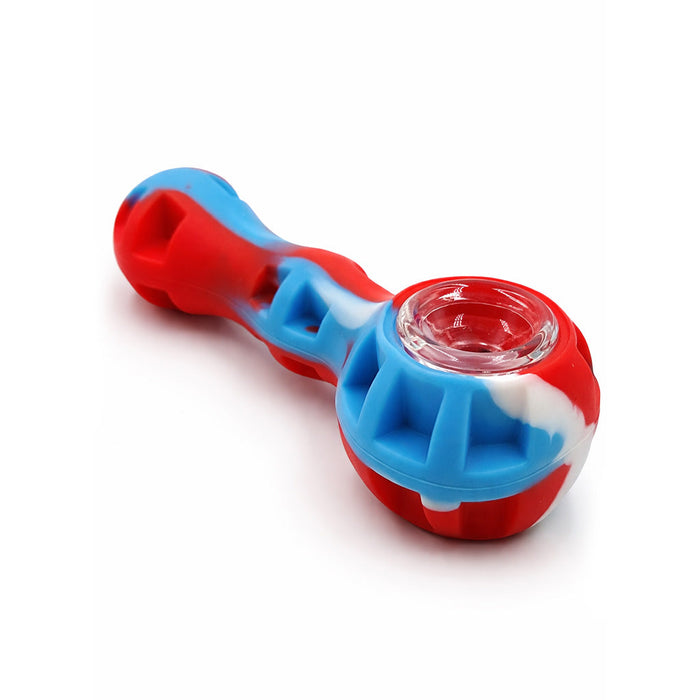 SILICONE SPOON PIPE WITH GLASS BOWL