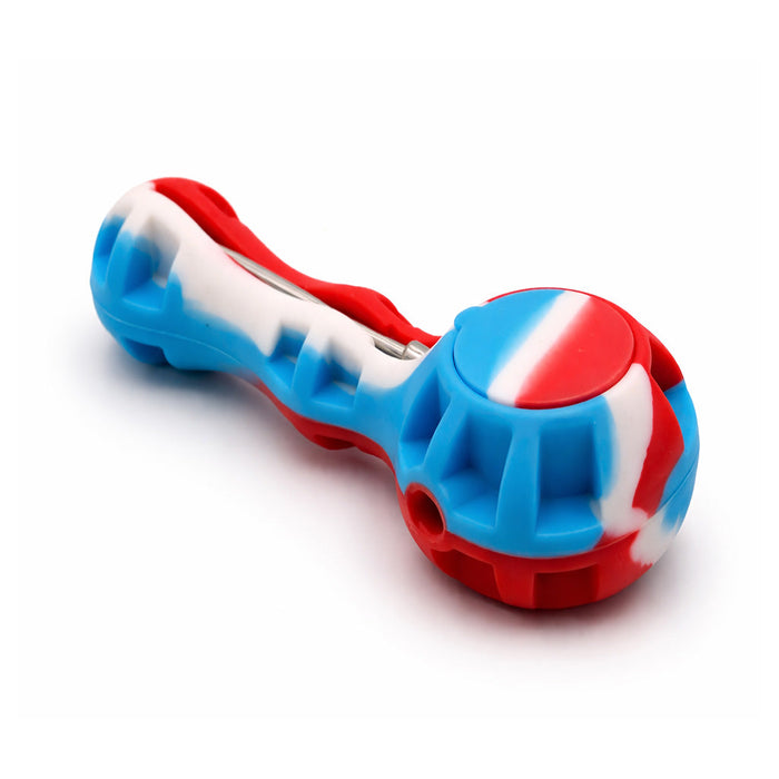 SILICONE SPOON PIPE WITH GLASS BOWL