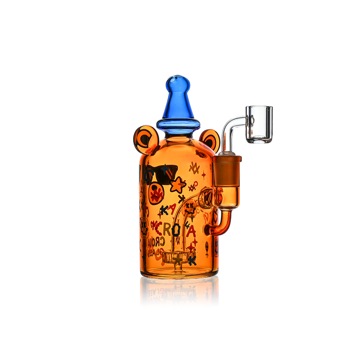 Cool Teddy Bear Dab Rig with Showerhead Perc | Croia Glass