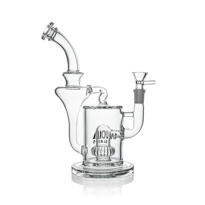 10" Hourglass Recycler Scientific Bong with Crown Perc | Croia Glass