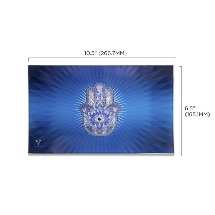 Hamsa Blue Glass Rollin' Tray