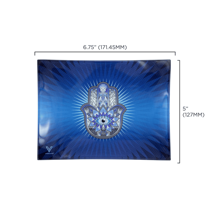 Hamsa Blue Glass Rollin' Tray