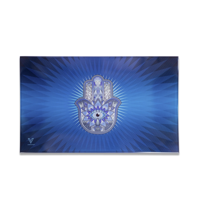 Hamsa Blue Glass Rollin' Tray