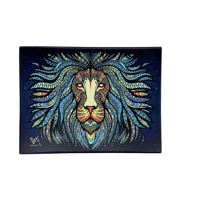 Tribal Lion Glass Rollin' Tray
