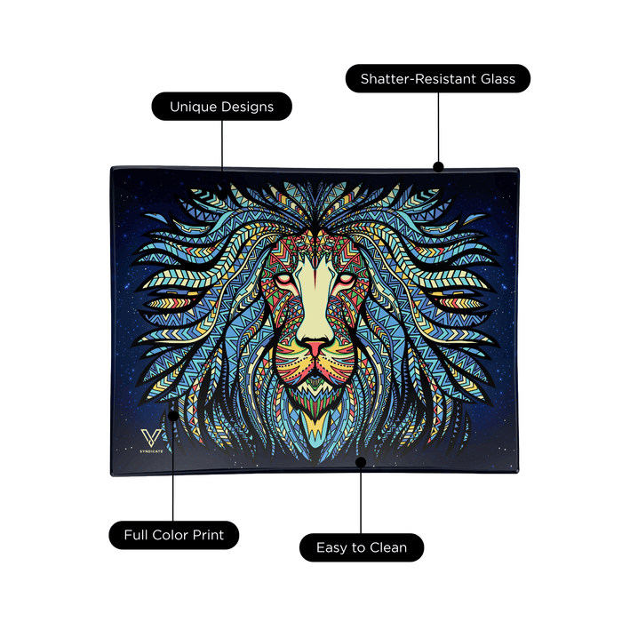 Tribal Lion Glass Rollin' Tray