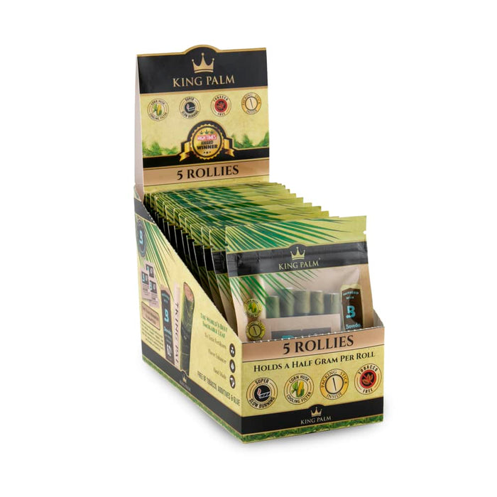 King Palm Rollie Size Natural Pre-Rolled 5pk Leaf Tubes - 15ct