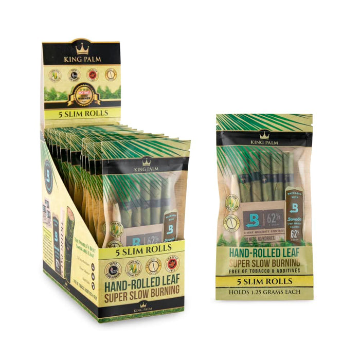 King Palm Slim Size Natural Pre-Rolled 5pk Leaf Tubes - 15ct