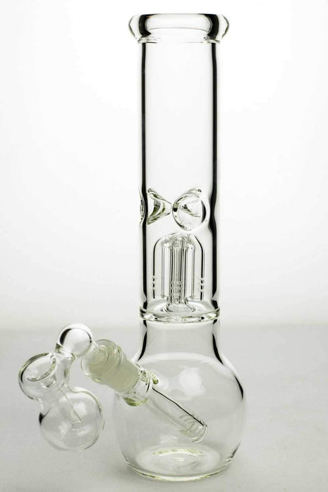 11" glass round base water bong with 4 arms percolator - Bong Outlet.Com