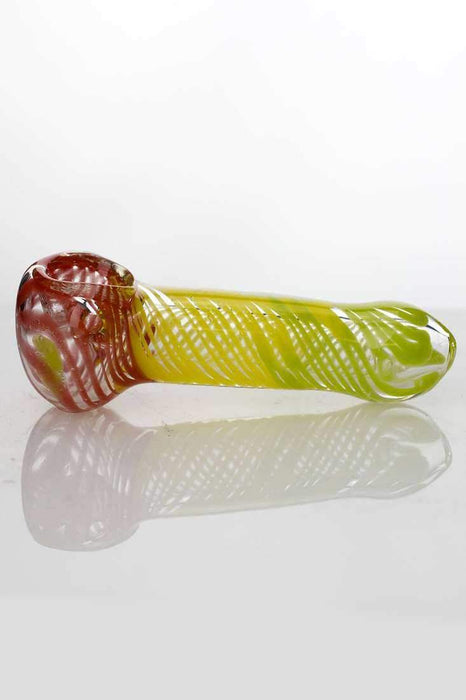 Rasta color Soft Glass Hand Pipe - bongoutlet.com