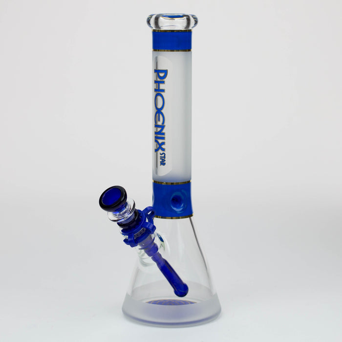 PHOENIX STAR -13" Sandblasted glass water bong with clip [PHX03]
