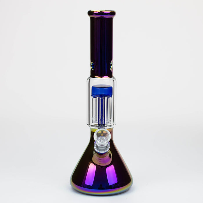 12" Electroplate glass water bong with 6 arms percolator [PHX111]