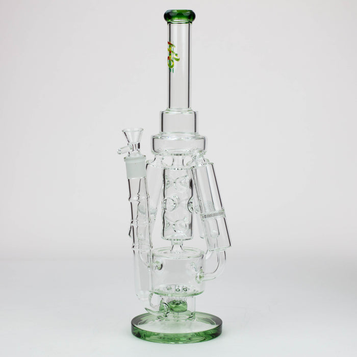 17" H2O Three Honeycomb silnders glass water recycle bong [H2O-25]